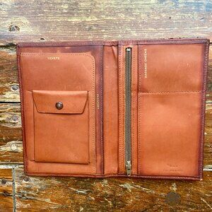 Vintage Bosca Full Grain Hide Leather Passport Travel Wallet